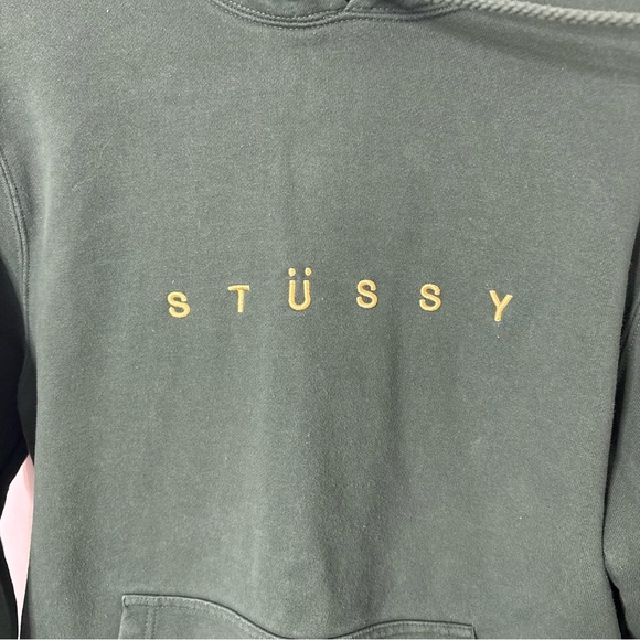 Stüssy Helvetica Spread App Hoody – Dark Green | Men’s Large - Picture 3 of 9